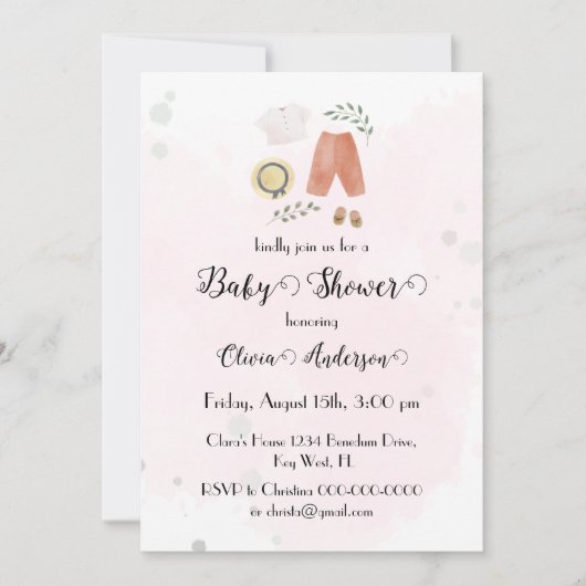 Kleine Outfit Boho Meisje Baby shower Save The Date (Voorkant)