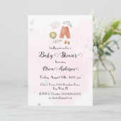 Kleine Outfit Boho Meisje Baby shower Save The Date (Staand voorkant)