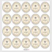 Kleine Ovale Honing Label Franse Bee Queenline Jar (Vel)