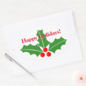 Kleine ovale Kerst stickers met aangepaste groet (Envelop)