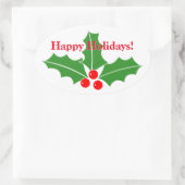 Kleine ovale Kerst stickers met aangepaste groet (Tas)