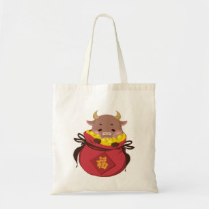 Kleine Ox geeft beste wensen / Jaar van de Ox Tote Bag