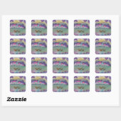 Kleine oxen vierkante sticker (Vel)
