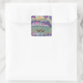 Kleine oxen vierkante sticker (Tas)