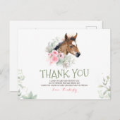 Kleine Paard Verjaardag Dank u Briefkaart (Voorkant / Achterkant)
