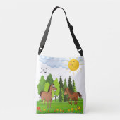 Kleine paarden ontwerpen voor kinderen crossbody tas (Achterkant)