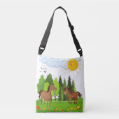 Kleine paarden ontwerpen voor kinderen crossbody tas (Voorkant)