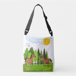 Kleine paarden ontwerpen voor kinderen crossbody tas