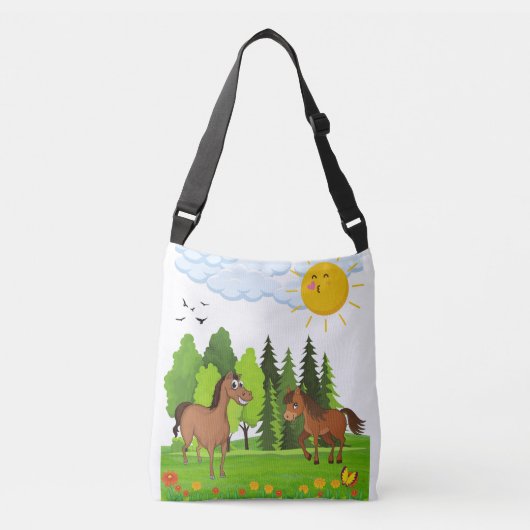 Kleine paarden ontwerpen voor kinderen crossbody tas (Voorkant)