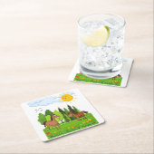 Kleine paarden ontwerpen voor kinderen kartonnen onderzetters (Insitu)