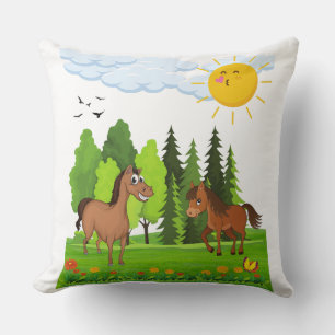 Kleine paarden ontwerpen voor kinderen kussen