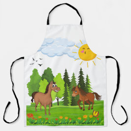 Kleine paarden ontwerpen voor kinderen schort