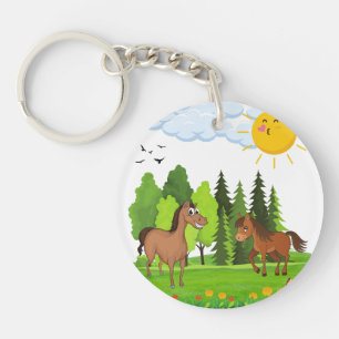 Kleine paarden ontwerpen voor kinderen sleutelhanger