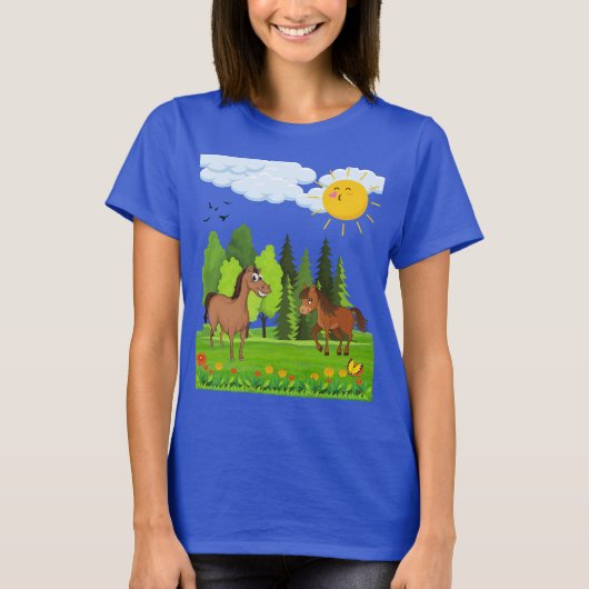 Kleine paarden ontwerpen voor kinderen t-shirt (Voorkant)