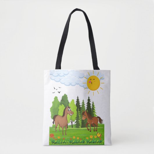 Kleine paarden ontwerpen voor kinderen tote bag (Voorkant)