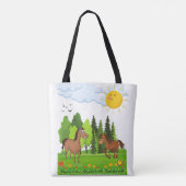 Kleine paarden ontwerpen voor kinderen tote bag (Achterkant)