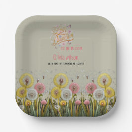 Kleine paardenbloem is in bloei baby shower papieren bordje