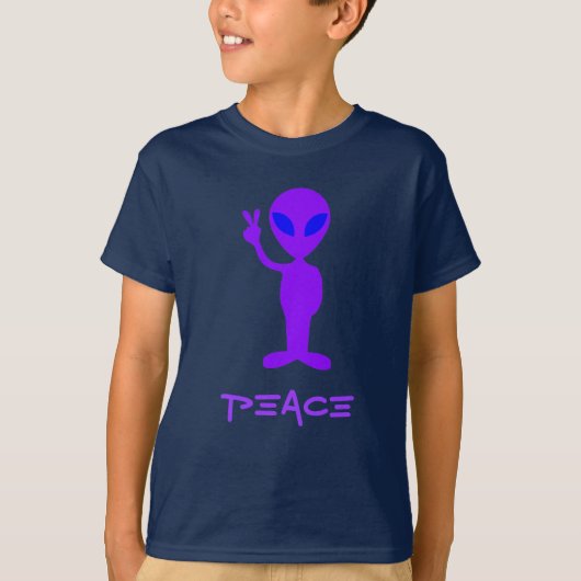 Kleine Paarse Alien T-shirt (Voorkant)