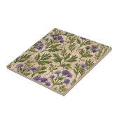 Kleine Paarse Asters Taupe Tegeltje (Zijkant)