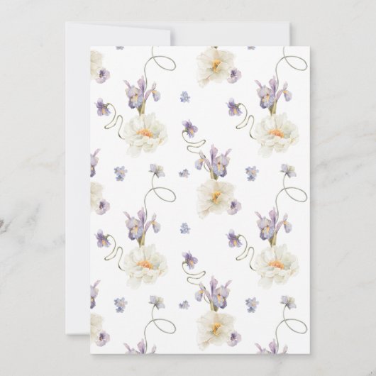 Kleine paarse Baby shower van wilde bloemen Kaart (Achterkant)