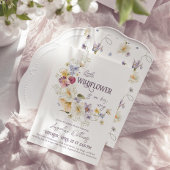 Kleine paarse Baby shower van wilde bloemen Kaart