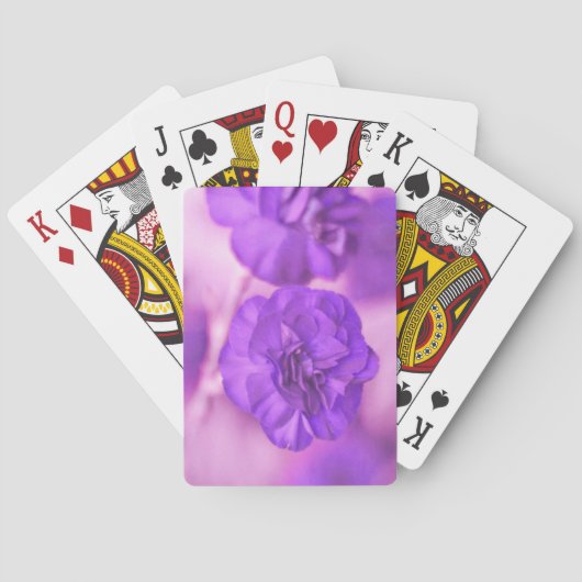 Kleine paarse bloem pokerkaarten (Achterkant)