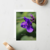 Kleine Paarse Bloem Up-close Notitiekaartje (Voorkant / Achterkant in situ)