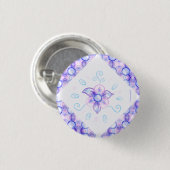 Kleine paarse bloemknop ronde button 3,2 cm (Voorkant /achterkant)