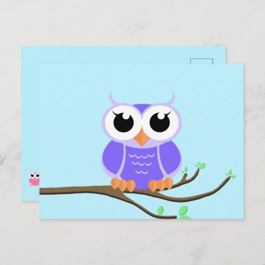 Kleine Paarse boomkor - Blank Briefkaart (Voorkant / Achterkant)