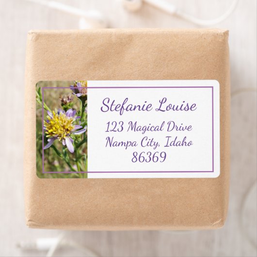 Kleine Paarse Daisies Etiket (Insitu)