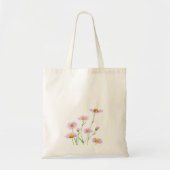 kleine paarse daisy waterverf tote bag (Voorkant)