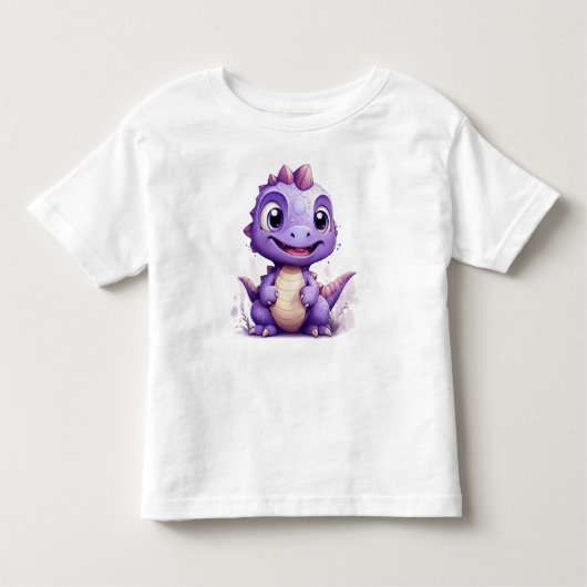 Kleine Paarse Dino Kinder Shirts (Voorkant)