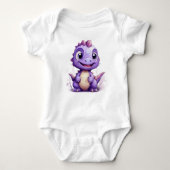 Kleine Paarse Dino Romper (Voorkant)