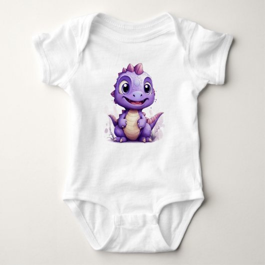 Kleine Paarse Dino Romper (Voorkant)