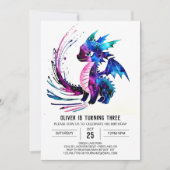 Kleine Paarse Dragon Digitale Jongen Verjaardag Kaart (Voorkant)