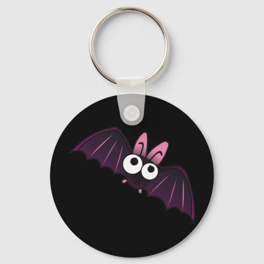 KLEINE PAARSE EN PINK BIG-EYED BAT SLEUTELHANGER (Voorkant)