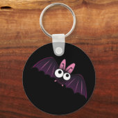 KLEINE PAARSE EN PINK BIG-EYED BAT SLEUTELHANGER (Voorkant)