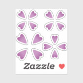 Kleine paarse gradiënt san telmo harten sticker (Vel)