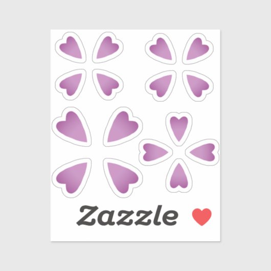 Kleine paarse gradiënt san telmo harten sticker (Vel)