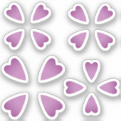 Kleine paarse gradiënt san telmo harten sticker (Voorkant)