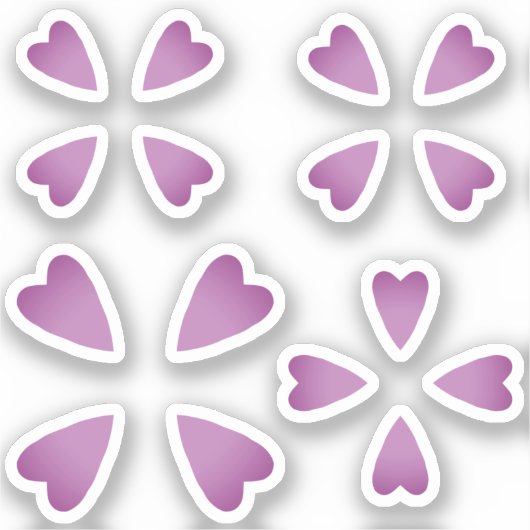 Kleine paarse gradiënt san telmo harten sticker (Voorkant)