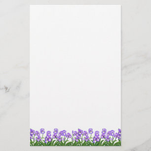 Kleine Paarse Iris Flowers Stationery Briefpapier