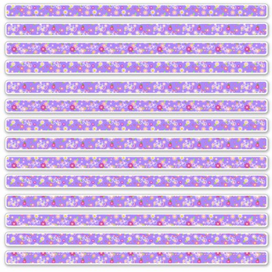 Kleine Paarse Narrow Borders Sticker (Voorkant)