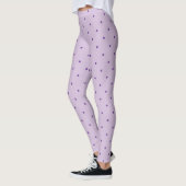 Kleine Paarse Polka-Stippen op licht Paars Leggings (Links)