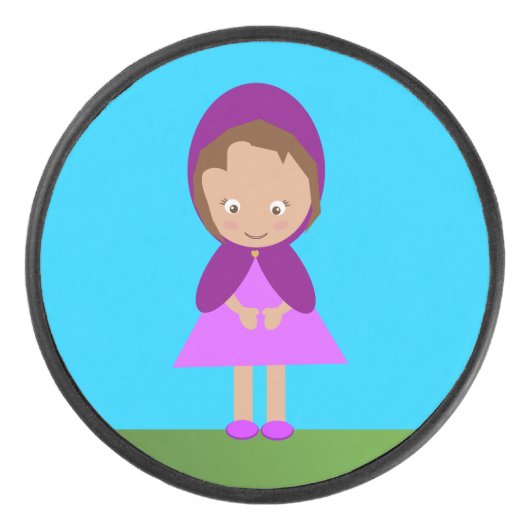 Kleine Paarse Riding Hood Hockey Puck (Voorkant)
