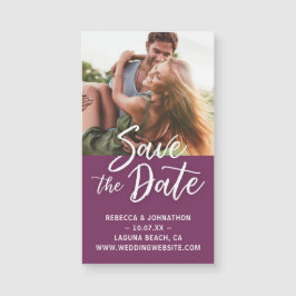Kleine Paarse Save the Date Invitations Magneet