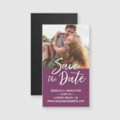 Kleine Paarse Save the Date Invitations Magneet (Voorkant / Achterkant)