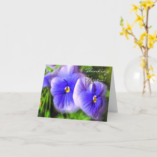 Kleine Paarse slipjes Opmerking Kaart; Frosted Pan Kaart (Gele Bloem)