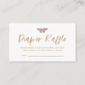 Kleine Paarse Vlinder Luier Raffle Baby shower Informatiekaartje (Voorkant)