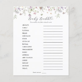 Kleine Paarse Wilde Bloem Baby Brabbel Woordsalat